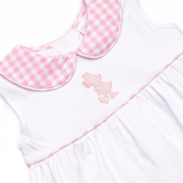 Magical Silhouette Embroidered Ruffle Short Set, Pink