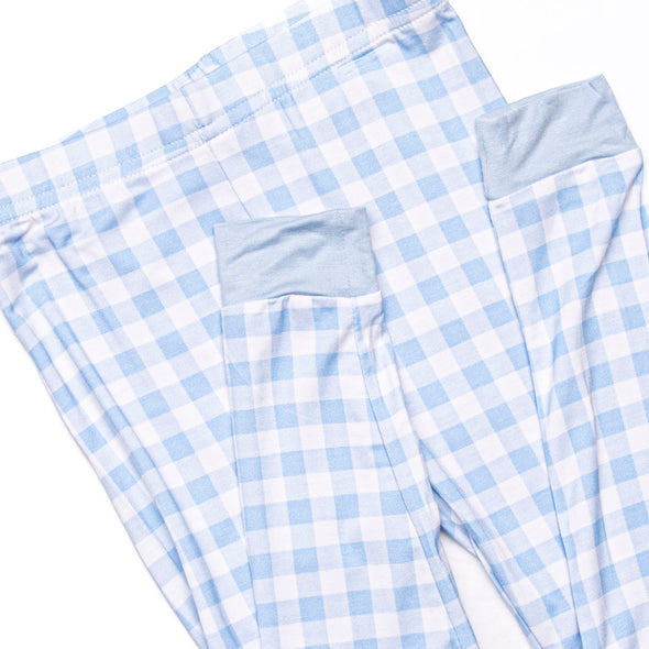 Chandler Check Bamboo Pajama Set, Blue