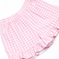 Magical Silhouette Embroidered Ruffle Short Set, Pink