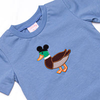 Main Street Mallard Applique Short Set, Blue