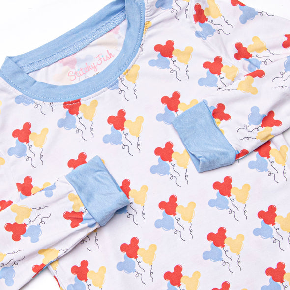 Mouse in the House Bamboo Pajama Set, Blue