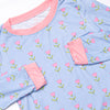 Tulip Blooms Bamboo Pajama Set, Blue