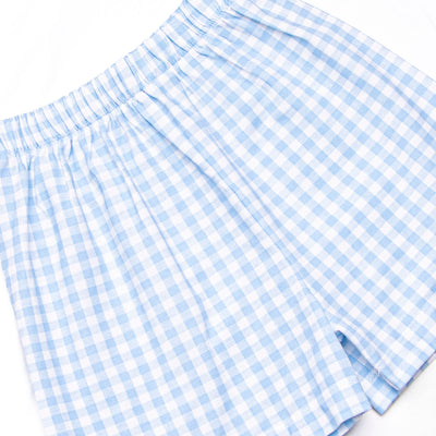 Magical Silhouette Embroidered Polo Short Set, Blue