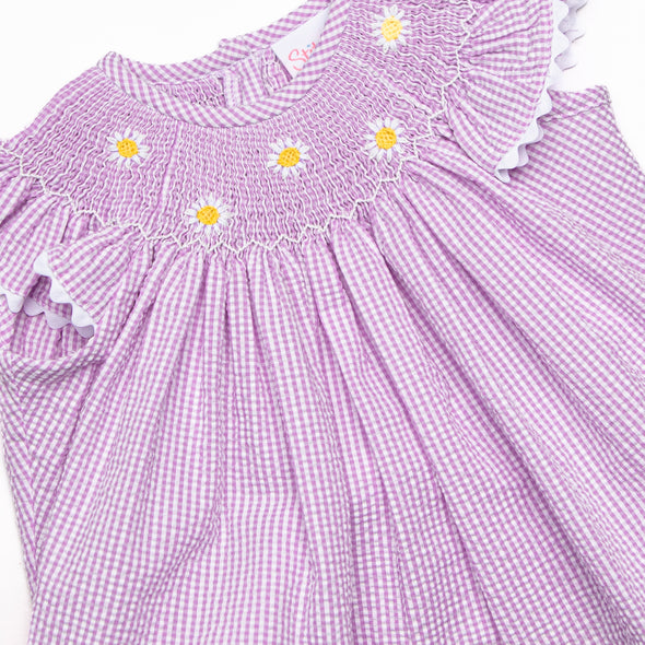 Daisies Go By Smocked Bubble, Lavender