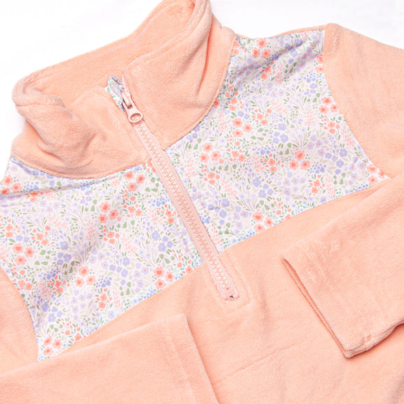 Paisley Fleece Pullover, Pink