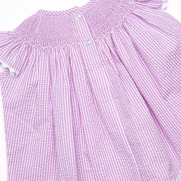 Daisies Go By Smocked Ruffle Short Set, Lavender