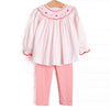 Galentine's Day Smocked Legging Set, Pink