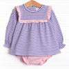 Bonnie Diaper Set, Purple Stripe