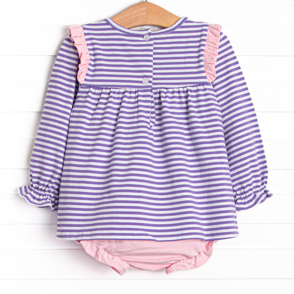 Bonnie Diaper Set, Purple Stripe