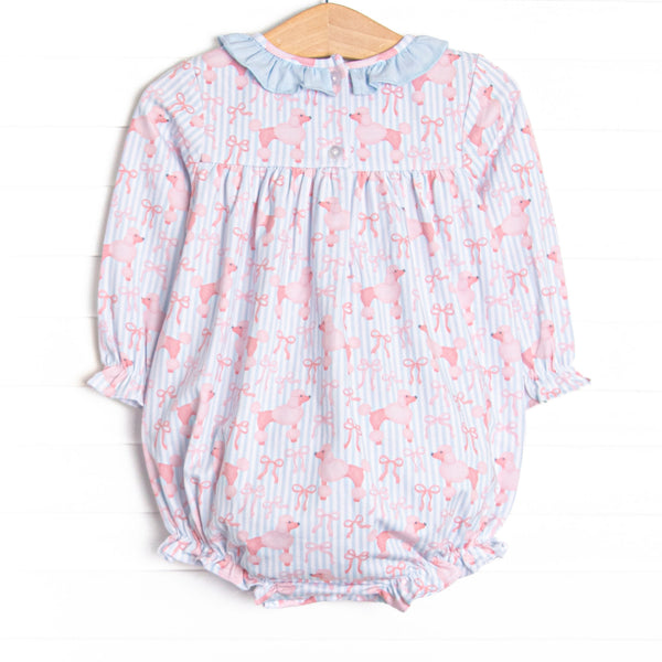 Park Avenue Poodles Ruffle Neck Bubble, Blue