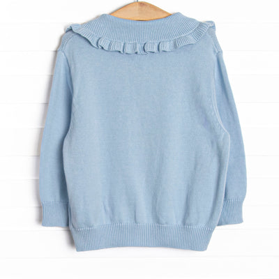 Park Avenue Poodle Embroidered Cardigan, Blue
