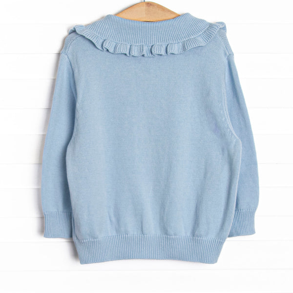 Park Avenue Poodle Embroidered Cardigan, Blue