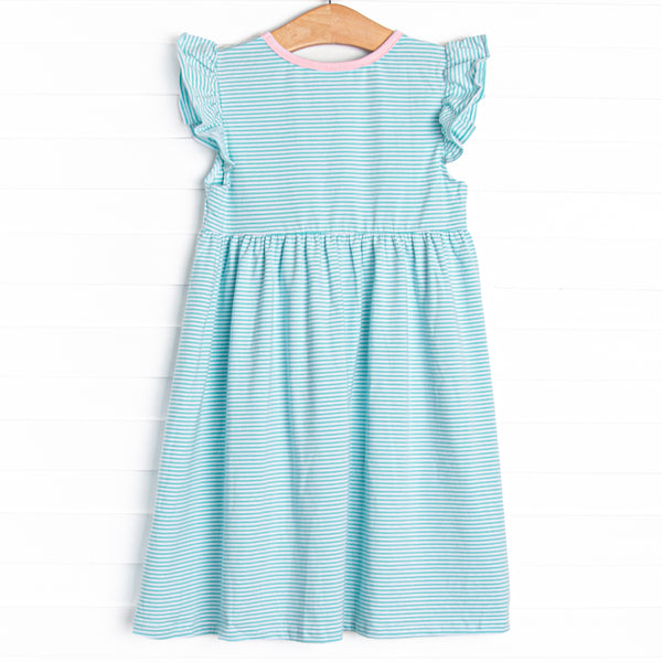 Everly Dress, Pink and Mint Stripe