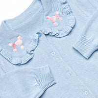 Park Avenue Poodle Embroidered Cardigan, Blue