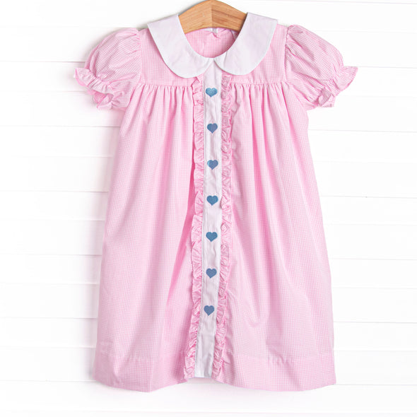 Little Bits of Love Embroidered Dress, Pink