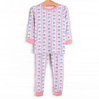 Rose of Bows Bamboo Pajama Set, Pink