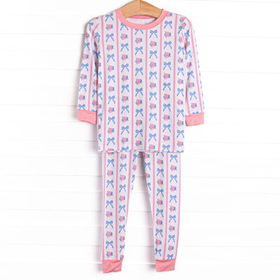 Rose of Bows Bamboo Pajama Set, Pink