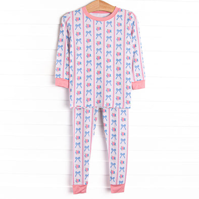 Rose of Bows Bamboo Pajama Set, Pink