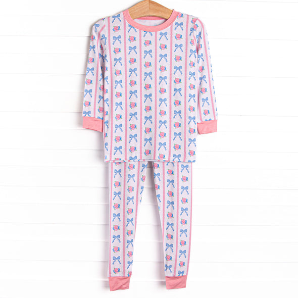 Rose of Bows Bamboo Pajama Set, Pink