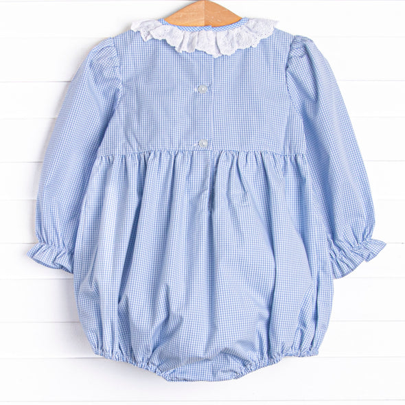 Petite Pumpkins Embroidered Bubble, Blue