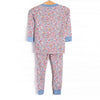 Sunset Florals Bamboo Pajama Set, Blue