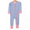Tulip Blooms Bamboo Zippy Pajama, Blue