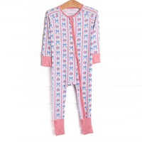 Rose of Bows Bamboo Zippy Pajama, Pink