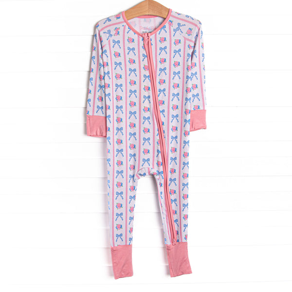 Rose of Bows Bamboo Zippy Pajama, Pink