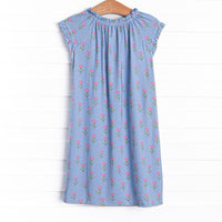 Tulip Blooms Bamboo Night Gown, Blue