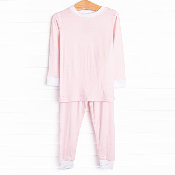 Petite Pink Polka Dots Bamboo Pajama Set, Pink
