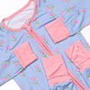 Tulip Blooms Bamboo Zippy Pajama, Blue