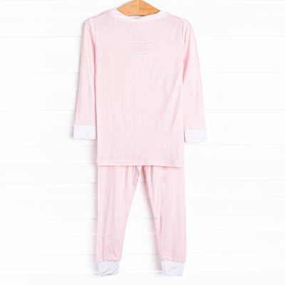 Petite Pink Polka Dots Bamboo Pajama Set, Pink
