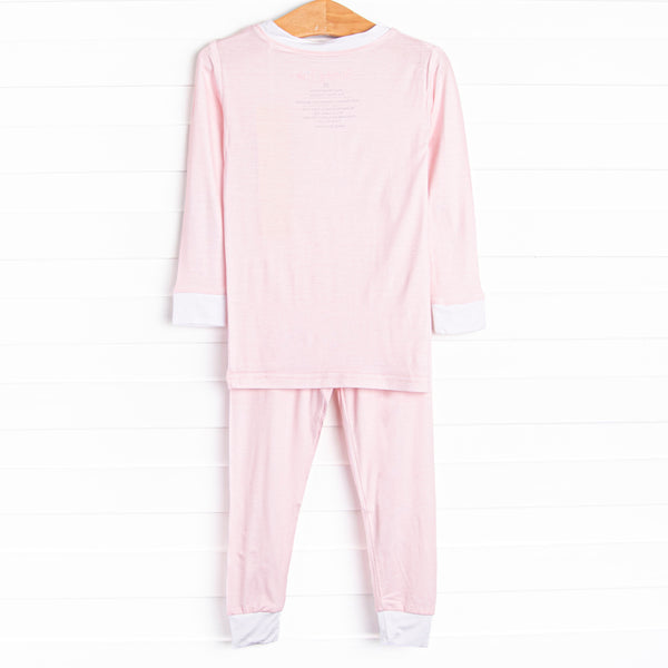 Petite Pink Polka Dots Bamboo Pajama Set, Pink
