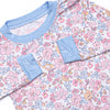 Sunset Florals Bamboo Pajama Set, Blue