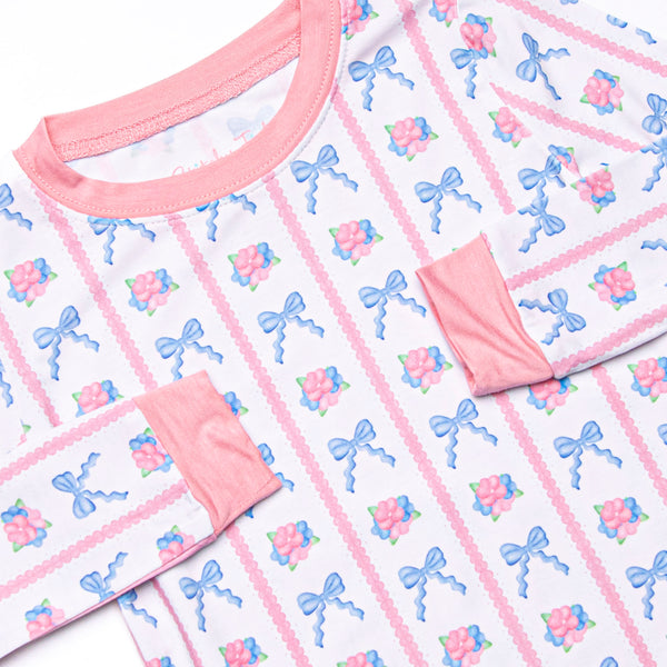 Rose of Bows Bamboo Pajama Set, Pink