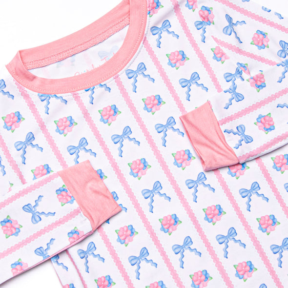 Rose of Bows Bamboo Pajama Set, Pink