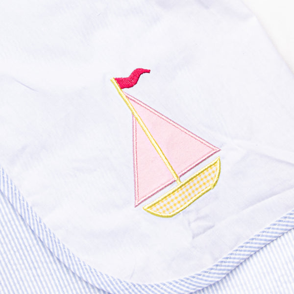 Sight to Sea Applique Dress, Blue