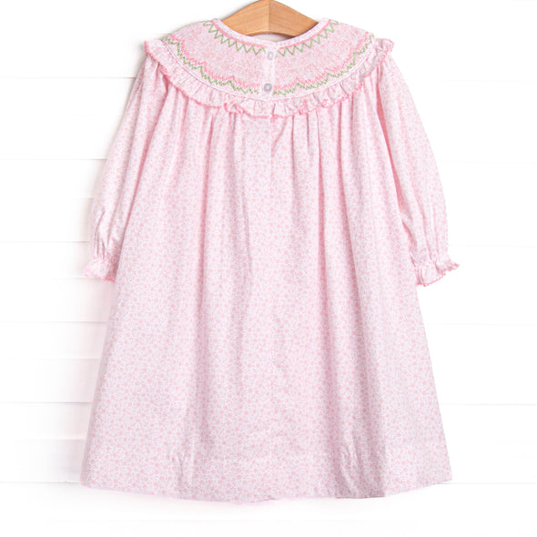 Kept Promise Petals Smocked Bishop Dress, Pink