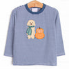 Autumn Fest Friend Applique Top, Navy