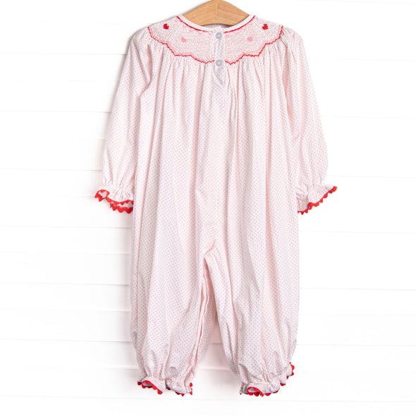 Galentine's Day Smocked Romper, Pink