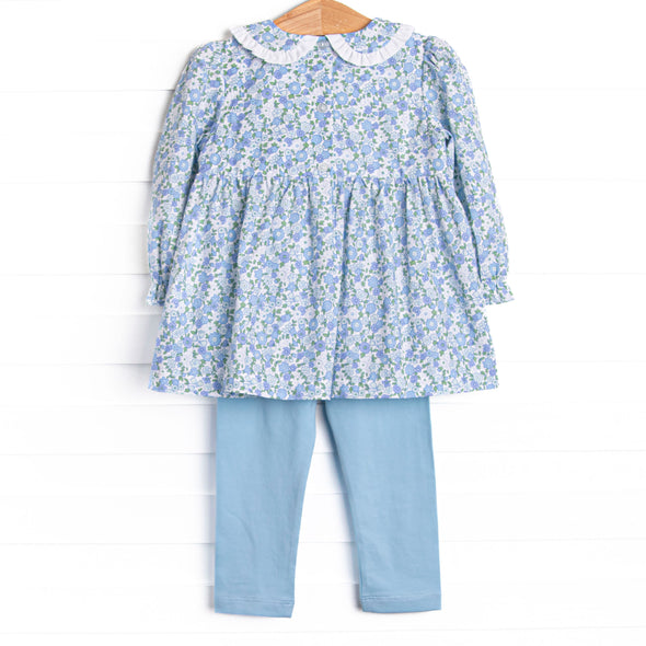 Growing Fonder Smocked Legging Set, Blue