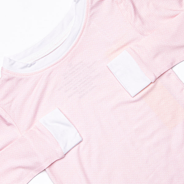 Petite Pink Polka Dots Bamboo Pajama Set, Pink