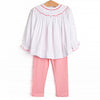 My Girl Garland Smocked Legging Set, Pink