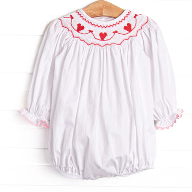 My Girl Garland Smocked Bubble, White