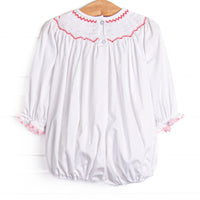 My Girl Garland Smocked Bubble, White
