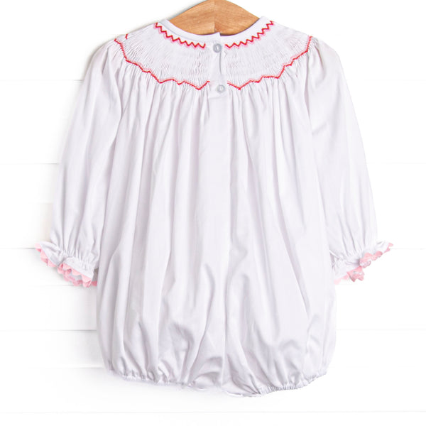 My Girl Garland Smocked Bubble, White