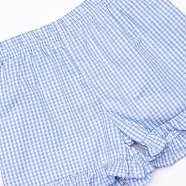 Berry Good Time Applique Ruffle Short Set, Blue