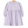 Be Mine Smocked Ruffle Neck Dress, Purple Gingham