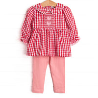 Secret Admirer Smocked Legging Set, Red