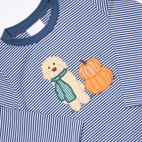 Autumn Fest Friend Applique Top, Navy